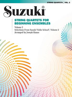 Comprised of works from Volumes 1, 2 and 3 of the Suzuki Violin School, which have been arranged for string quartet by violinist/arranger Joseph Knaus. With lower string parts providing melodic and rhythmic counterpoint to set off the simple melodies (which match the Suzuki Method repertoire), these quartets are nevertheless simple enough for beginning level players ready for their first chamber music experience. String Quartets for Beginning Ensembles are sold in sets including full score and one part book per instrument. Volume 2 contents are: Chorus from Judas Maccabaeus (G.F. Handel) * Long, Long Ago (Key of G) (T.H. Bayly) * Waltz (J. Brahms) * Bourre from Sonata in F Major for Oboe, HHA IV/18, No. 8 (G.F. Handel) * The Two Grenadiers, Die beiden Grenadier, Op. 49, No. 1 (R. Schumann) * Theme from Witches' Dance (N. Paganini) * Gavotte from Mignon (A. Thomas) * Gavotte (J.B. Lully) * Minuet in G, Wo0, No. 2 (L. van Beethoven) * Minuet fr