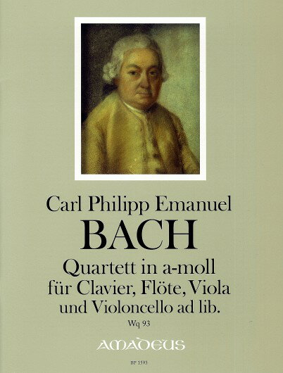 【輸入楽譜】バッハ, Carl Philipp Emanuel: 四重奏曲 イ短調 Wq 93/Reidemeister編: スコアとパート譜セット