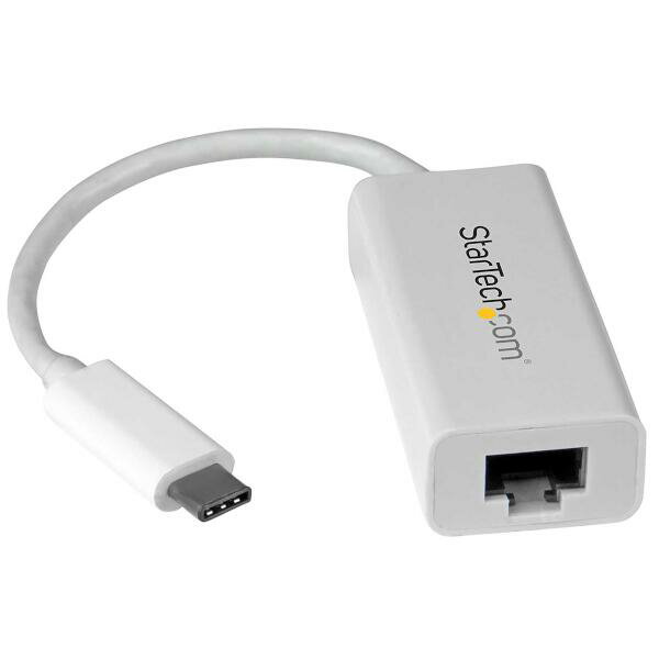 ノートパソコン／デスクトップPCの USB-C またはThunderbolt 3ポートを介し、Gigabitネットワークに簡単に接続することができます。このギガビットイーサネット（GbE）ネットワークアダプタは、ドライバをインストールする必要がなく、信頼性の高いネットワーク接続を提供します。ネイティブドライバに対応しているため、素早いセットアップが可能で何時でも使用可能な状態にしておけます。

＜パワフルなGigabitネットワーク接続＞
このUSB-Cネットワークアダプタは、USB 3.1 Gen 1（5 Gbps）の性能を利用して、Gigabitでのデータ転送速度に対応しています。ギガビットの速度でネットワーク上にある大容量ファイルにアクセスできます。

＜ネイティブドライバを使用して簡単にインストール＞
アダプタをノートパソコンのUSB-Cポートに差し込んでネットワークに接続するだけで、すぐに使用することができます。このネットワークアダプタのチップセットは、ネイティブドライバをサポートしており、ソフトウエアの追加インストールは不要です。

＜USB Type-Cでトラブルのない接続＞
USB Type-Cコネクタは、従来のUSBコネクタよりも小型で使いやすくなっています。リバーシブル設計でどちらの面を上に向けてもデバイスに差し込むことができます。ストレスやポートへのダメージを気にすることなくいつでもさっとケーブルを差し込めます。

＜小型軽量で携帯に最適＞
コンパクトでポータブルなこのUSB Gigabitネットワークアダプタは、デスクトップパソコン用アダプタまたはノートパソコン用アクセサリとして最適です。USBポートから直接電源供給されるため、外出先でも簡単に接続できます。さらに、Chromebook PixelやMacBookと共に旅行用アクセサリとして持って行くのに最適な軽量設計のアダプタとなっています。

US1GC30WはApple Macにマッチするホワイトのデザインです。StarTech.comでは2年間保証と無期限無料技術サポートを提供しています。