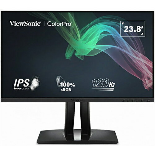 ＜VP＞23.8型ワイド液晶ディスプレイ/1920x1080/HDMI、DisplayPort、USB Type-C/ブラック/スピーカー/Full HD、IPSパネル、チルト、スウィーベル、ピボット、高さ調整