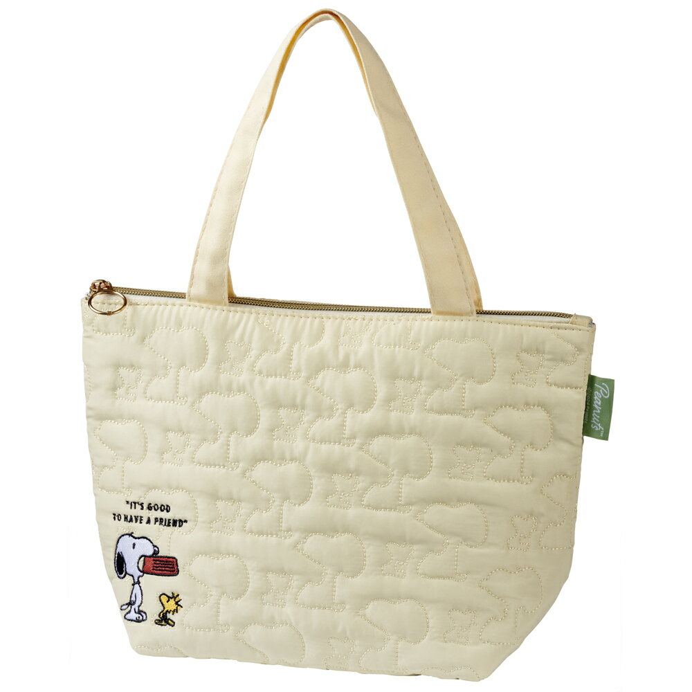 SNOOPY スヌーピー　ランチトート 保冷 キルト生地 お弁当 ランチ バッグ