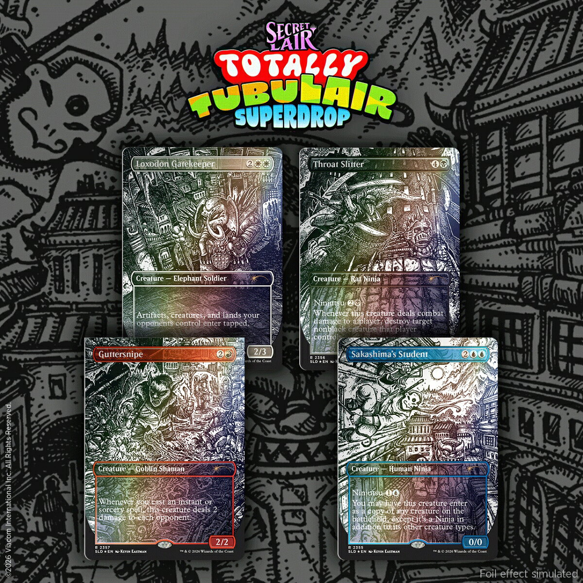 マジック：ザ・ギャザリング Secret Lair Totally Tubulair Superdrop Featuring: Kevin Eastman （Inks） Foil Edition【クレジットカード決済限定】
