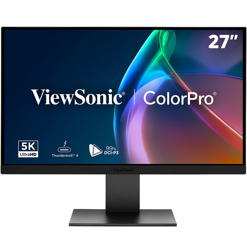 ＜VP＞27型ワイド液晶ディスプレイ/5120 x 2880/HDMI、DisplayPort、USB Type-C/ブラック/スピーカー/5K/IPSパネル/チルト/スウィーベル/ピボット/高さ調整