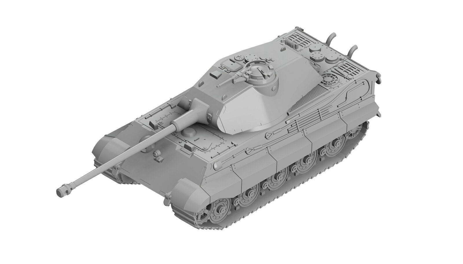 ティーガーIIは、第二次世界大戦中のドイツ重戦車の集大成として、ティーガーIの後継機として開発されました。
主砲はティーガーIと同じ強力な88mm口径を搭載し、長砲身化により、さらに高い貫通力を発揮しました。
また、初期に生産された50両は、砲塔前部が曲面装甲の砲塔を搭載していました。

・1/144スケール プラモデル
・新規パーツ：初期生産型ポルシェ砲塔
・全長:71.7mm
・3両入り

【画像はモデリングデータを使用したCGです】

・ホビー系商品についての諸注意
メーカー都合により発売の大幅な延期が発生する可能性がございます。
予約商品についてはメーカーから順次入荷次第の発送となります。メーカー公表の発売日とは異なる場合がございますのでご了承ください。【対象年齢】：