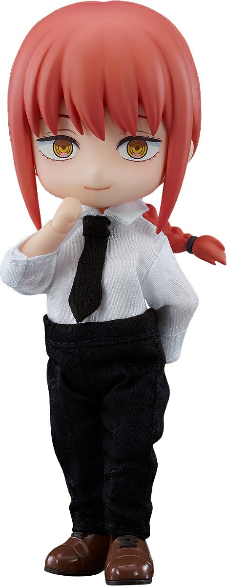 劇場版『チェンソーマン レゼ篇』より、「マキマ」がねんどろいどどーる化！
ねんどろいどどーるは、頭部サイズはねんどろいど、体のサイズは布のお洋服も着せやすい大きさの、豊富な可動が楽しめる動かして楽しい手のひらサイズのアクションフィギュアです。
細部まで丁寧に再現された「マキマ」を是非お手元にお迎えください。
※肌の色味はキャラクターのオリジナルカラーを採用しています。

【セット内容】
フィギュア本体
トップス
ズボン
靴（靴裏マグネット付）
交換用手首一式
専用台座（足裏マグネット対応）

※トルソーは付属いたしません。
※掲載の写真はサンプル品を撮影しています。
実際の商品とは一部仕様等異なる場合があります。
※商品の塗装は彩色工程が手作業になるため、商品個々に多少の差異があります。
予めご了承ください。
※製品は自立しません。
付属の台座や支柱を使用してください。
※長時間着せ付けていると、素体に色移りが発生する場合がございます。
ご注意ください。
※お持ちのねんどろいどどーる、おようふくのデザインによっては正しく着せ替えられない場合がございます。ご了承ください。

&copy; 2025 MAPPA／チェンソーマンプロジェクト &copy;藤本タツキ／集英社

・ホビー系商品についての諸注意
メーカー都合により発売の大幅な延期が発生する可能性がございます。
予約商品についてはメーカーから順次入荷次第の発送となります。メーカー公表の発売日とは異なる場合がございますのでご了承ください。【対象年齢】：【商品サイズ (cm)】(高さ）：14
