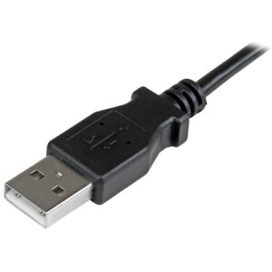 充電&同期用 Micro USBケーブル 2m L型右向き USB A オス - USBマイクロ オス 24AWG