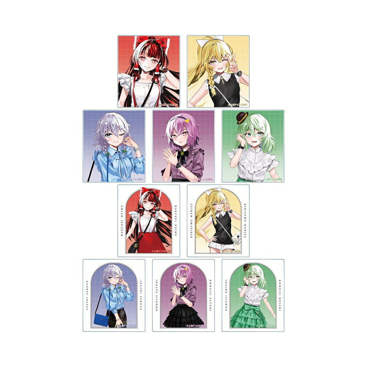 東方Project松本能人イラスト ウォッチコーデver. トレーディングアクリルカード(BOX＝10個)