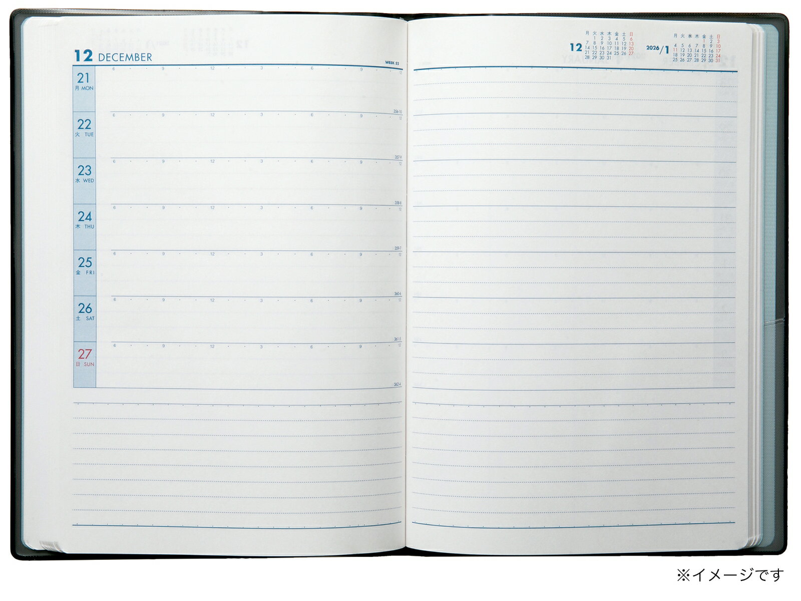 3121　SANNOデスクダイアリー・B5判（黒）（2026年版1月始まり手帳） （SANNO DIARY）