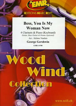 【輸入楽譜】ガーシュウィン, George: 「ポーギーとベス」 より 「ベス、お前は俺のもの」(4本のクラリネットとピアノまたはギター)(オプション・ベース譜, オプション・ドラム譜付)/ノーレ編曲