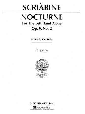 【輸入楽譜】スクリャービン, Aleksandr Nikolaevich: Nocturne For The Left Hand/DEIS