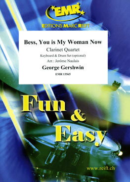 【輸入楽譜】ガーシュウィン, George: 「ポーギーとベス」 より 「ベス、お前は俺のもの」(4本のクラリネットとピアノ, オプション・ドラム譜付)/ノーレ編曲