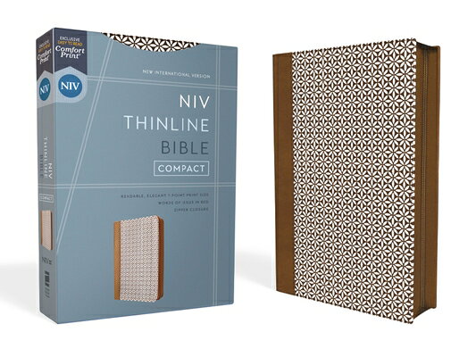 Niv, Thinline Bible, Compact, Leathersoft, Brown/White, Zippered, Red Letter, Comfort Print NIV THINLINE BIBLE COMPACT LEA [ Zondervan ]