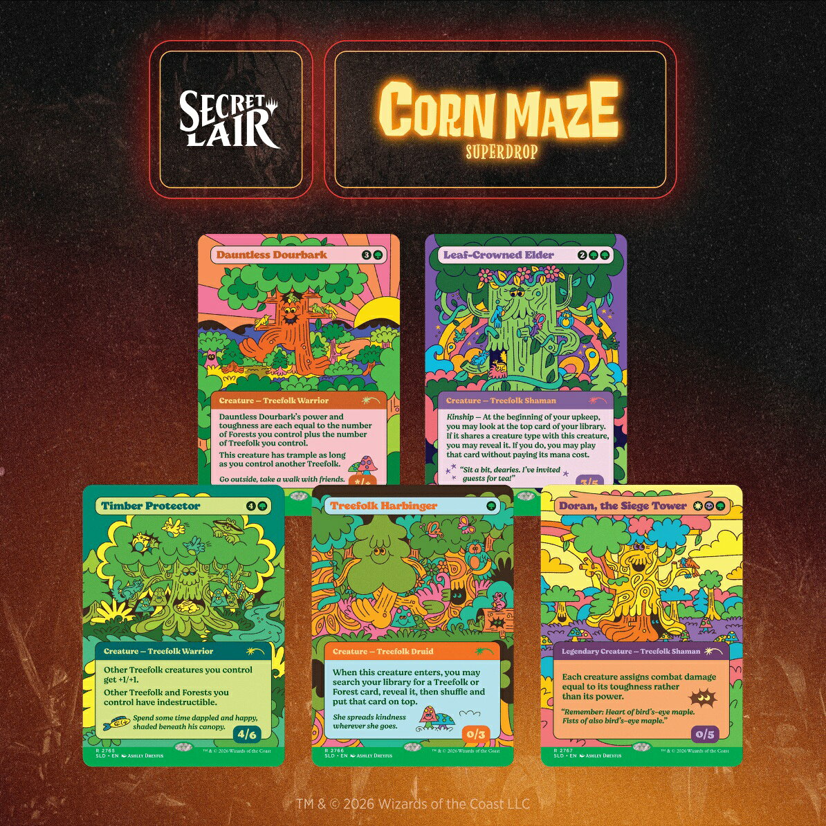 マジック：ザ・ギャザリング Secret Lair Corn Maze Superdrop Peace, Love, & Treefolk【クレジットカード決済限定】