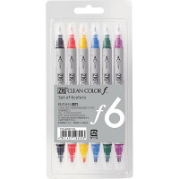 呉竹 ZIG クリーンカラーf 6色 TCS-6000T/6V