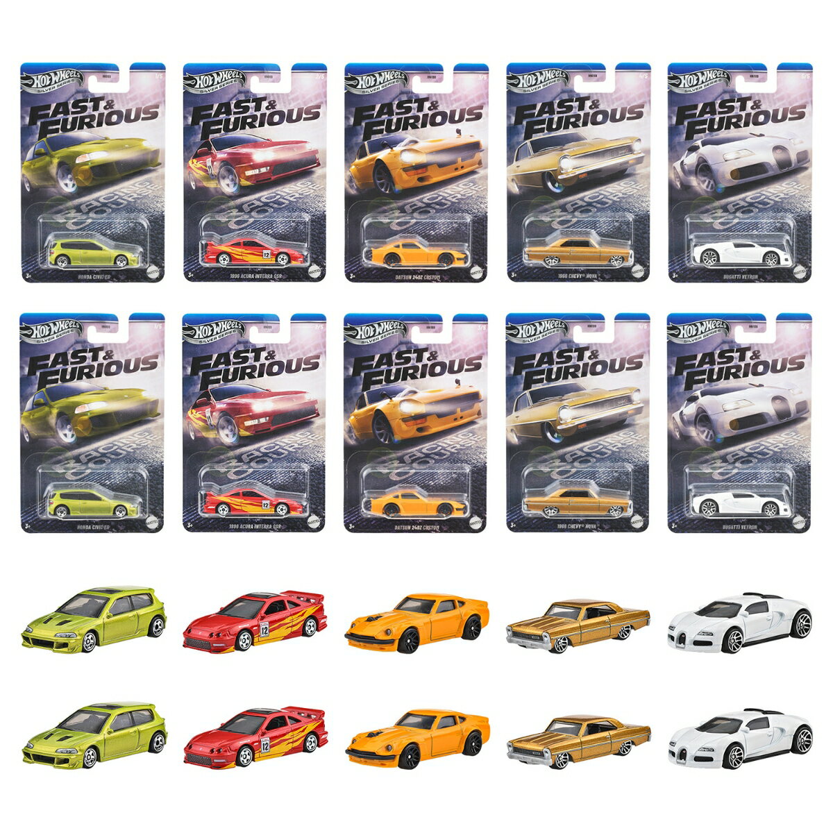 ホットウィール(Hot Wheels) ワイルド・スピード テーマ アソート - レーシングコース 乗り物おもちゃ ミニカー 10台入り BOX販売 3歳から マルチ 986K-HNR88