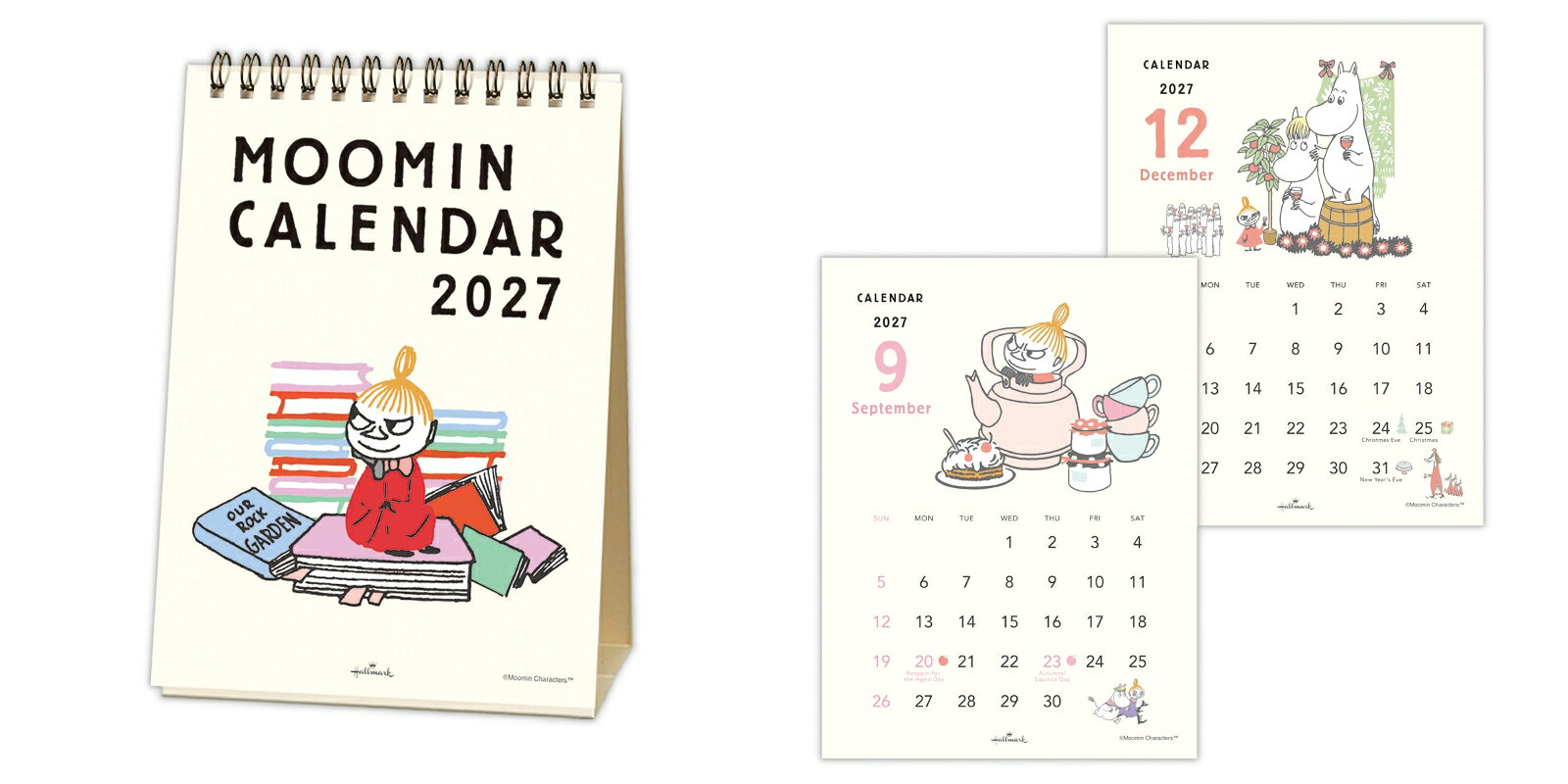 2027 卓上カレンダー　縦型ムーミンリトルミイ