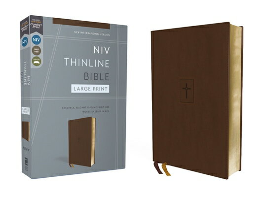 Niv, Thinline Bible, Large Print, Leathersoft, Brown, Red Letter, Comfort Print NIV THINLINE BIBLE LP LEATHERS [ Zondervan ]