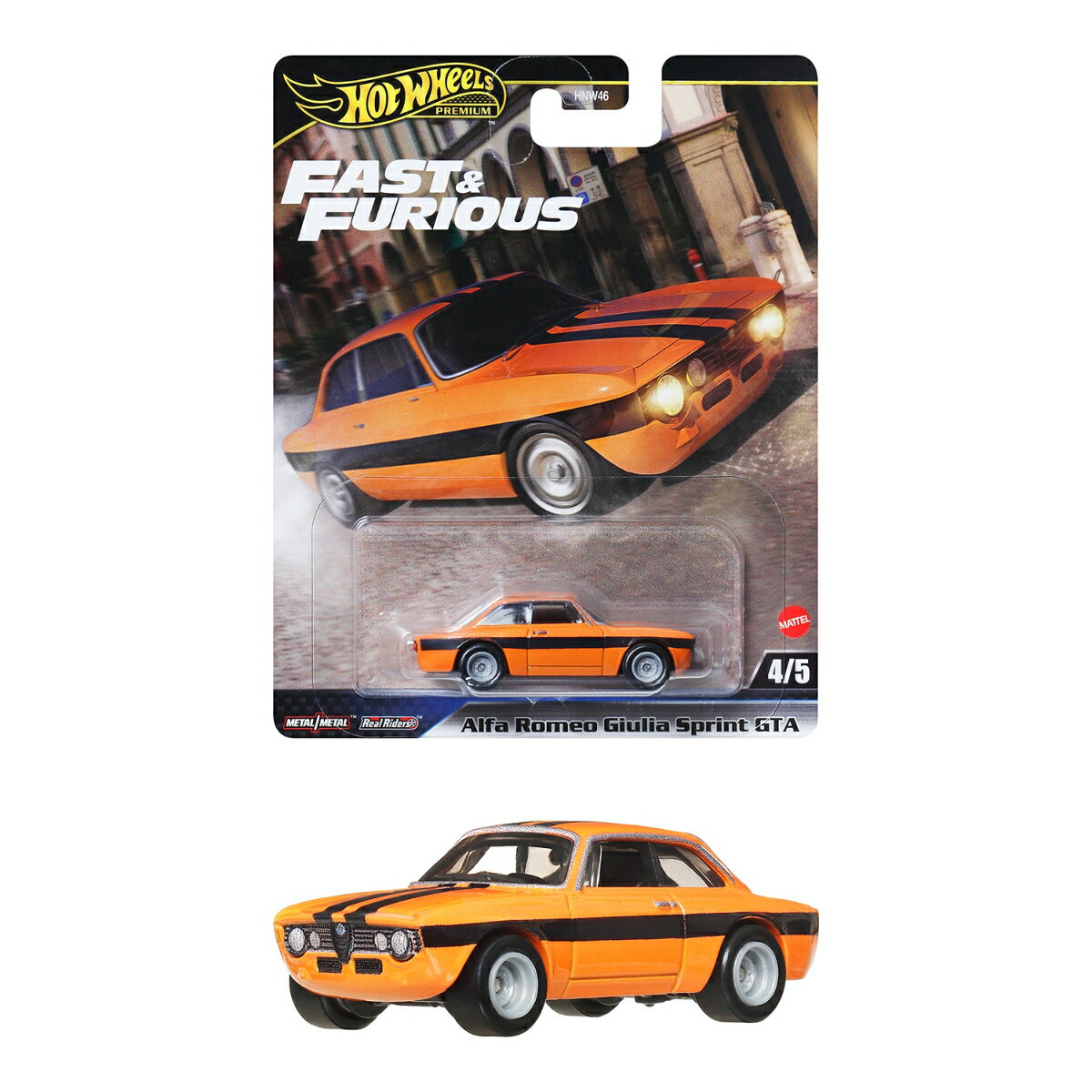 ホットウィール(Hot Wheels) ワイルド・スピード アルファロメオ ジュリア スプリント GTA 乗り物おもちゃ ミニカー 3歳から オレンジ JBM04