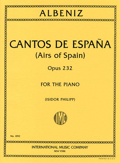 【輸入楽譜】アルベニス, Isaac: 組曲「スペインの歌」 Op.232