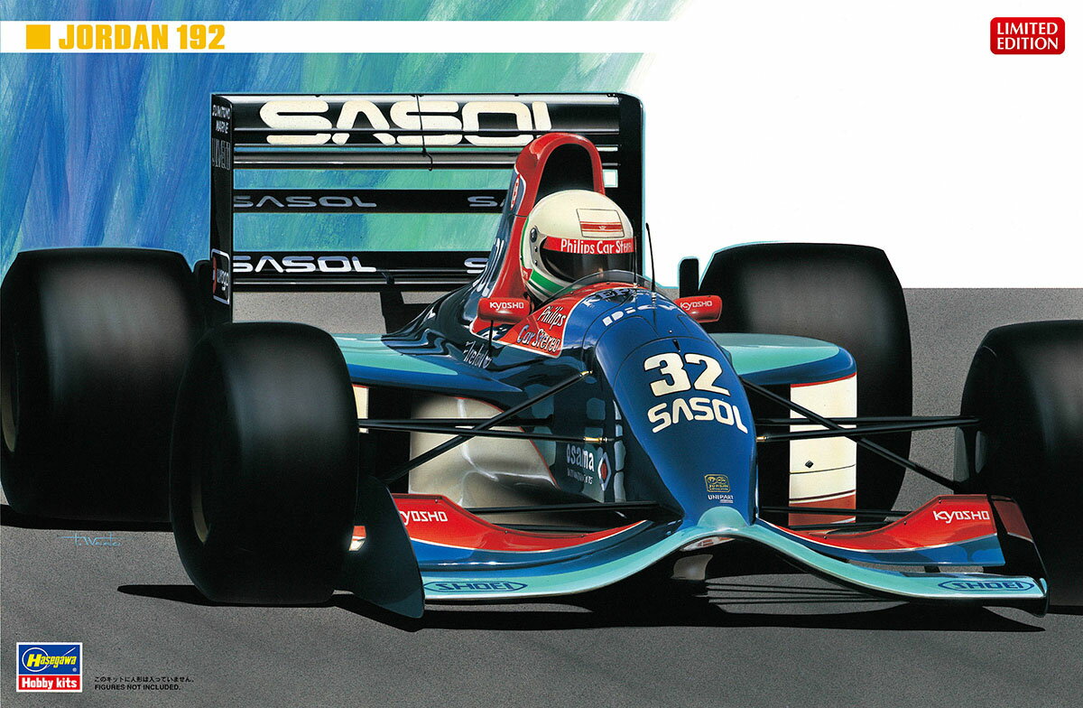 1992年のF1世界選手権に参戦したジョーダン グランプリ チーム のマシンを再現。
S.モデナは、第16戦オーストラリアGPで6位 入賞を果たしました。
キットのボディパーツカラーはブルーです。

デカール（マーキング）
・Car No.32 ドライバー:ステファノ モデナ
・Car No.33 ドライバー:マウリシオ グージェルミン

・ホビー系商品についての諸注意
メーカー都合により発売の大幅な延期が発生する可能性がございます。
予約商品についてはメーカーから順次入荷次第の発送となります。メーカー公表の発売日とは異なる場合がございますのでご了承ください。【対象年齢】：【商品サイズ (cm)】(幅×奥行）：8.9×18.3
