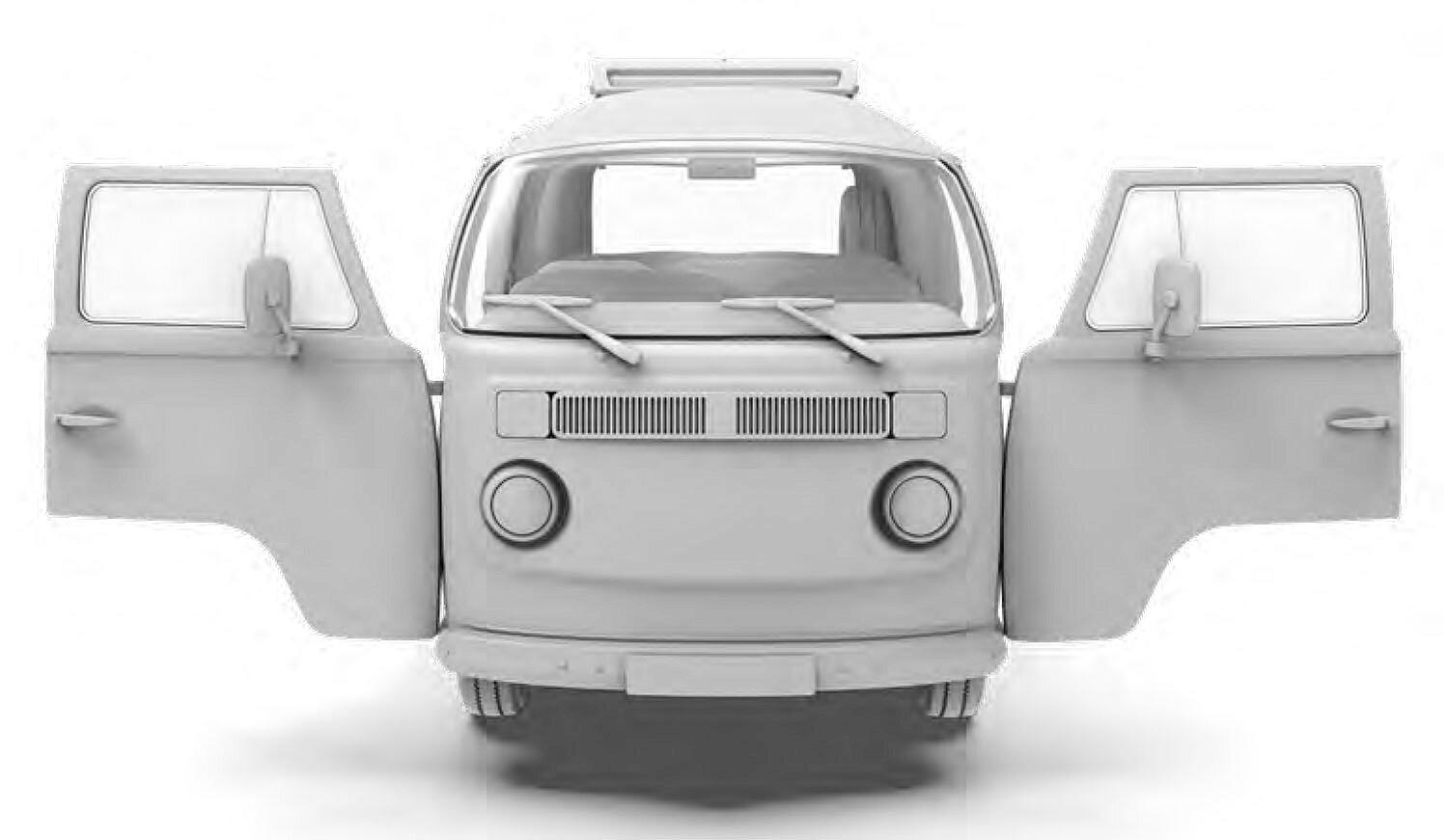 楽天ブックスの1/35 1972 ワンボックスカー 商用バン 【AK35025】 (プラモデル)｜アングル3
