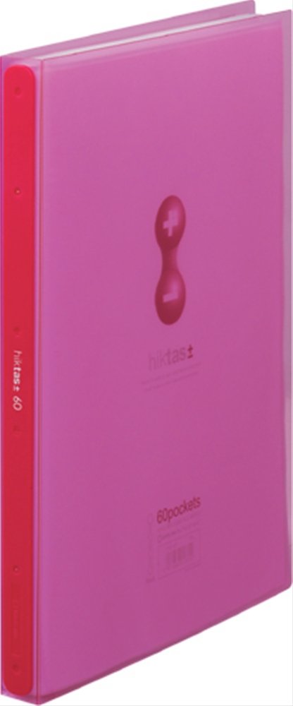 クリアーファイル ヒクタス(透明) スティック・タイプ A4タテ 60ポケット 赤