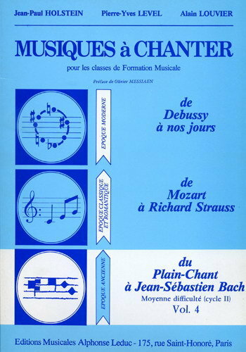 【輸入楽譜】オルステン, Jean-Paul: Musiques a Chanter, サイクル 2 中級編 - 第1巻(単旋律聖歌からバッハ)