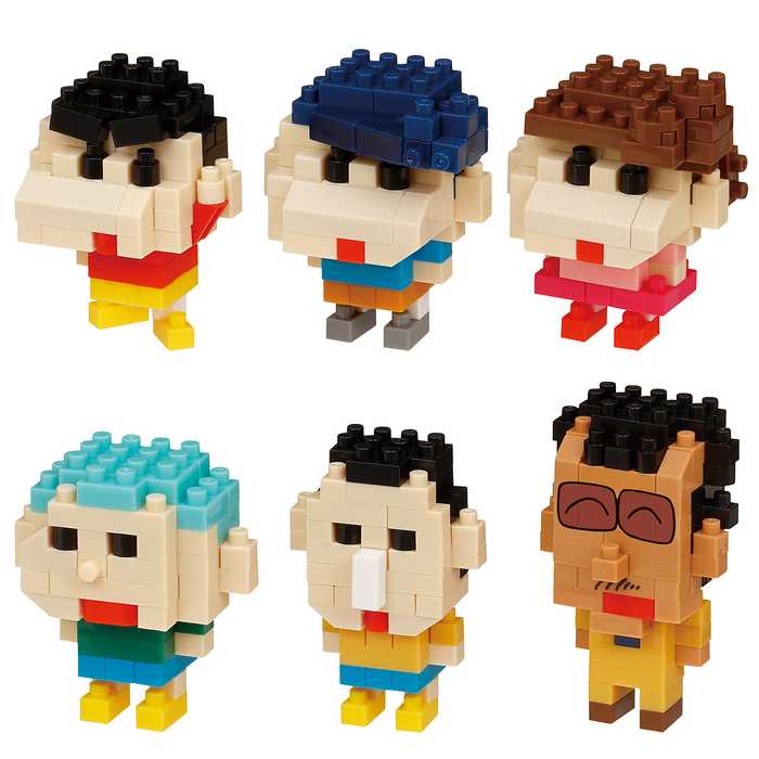 ミニナノシリーズに「クレヨンしんちゃん」の第3弾が登場！！■「ミニナノ」はブラインドパッケージで展開するちっちゃくてカワイイ、ナノブロックのミニコレクタブルライン。■連載開始から30周年を迎えた国民的キャラクター「クレヨンしんちゃん」から全6種(しんちゃん、風間くん、ネネちゃん、マサオくん、ボーちゃん、園長先生がラインナップ。■ブロックらしさを残しつつ、キャラクターの特徴をかわいく再現。■1BOX6個入りのブラインドパッケージ仕様。BOX購入で全6種コンプリート。■難易度：表記なし　ピース数：70(しんちゃん）(C)臼井儀人／双葉社・シンエイ・テレビ朝日・ADK