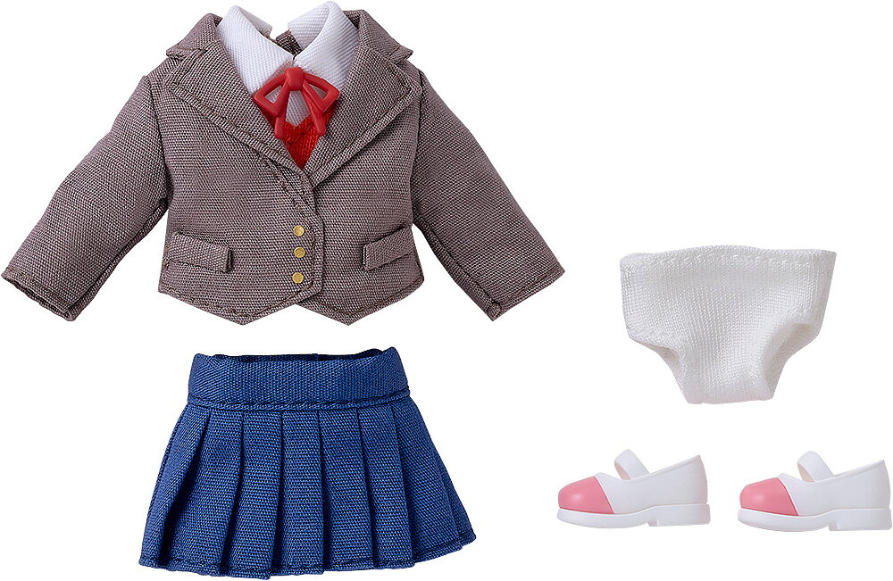 「ねんどろいどどーる モニカ」のおようふくセットです。

【セット内容】
制服上
制服下
下着
上履き（靴裏マグネット付）

※フィギュア本体、トルソーは付属しません。
※「ねんどろいどどーる おようふくセット モニカ」のセット内容は「ねんどろいどどーる モニカ」にすべて含まれます。
※画像は使用例です。
フィギュア本体は付属いたしません。
※掲載の写真はサンプル品を撮影しています。
実際の商品とは一部仕様等異なる場合があります。
※長時間着せ付けていると、素体に色移りが発生する場合がございます。
ご注意ください。
※お持ちのねんどろいどどーる、おようふくのデザインによっては正しく着せ替えられない場合がございます。
ご了承ください。

&copy; Team Salvato

・ホビー系商品についての諸注意
メーカー都合により発売の大幅な延期が発生する可能性がございます。
予約商品についてはメーカーから順次入荷次第の発送となります。メーカー公表の発売日とは異なる場合がございますのでご了承ください。【対象年齢】：