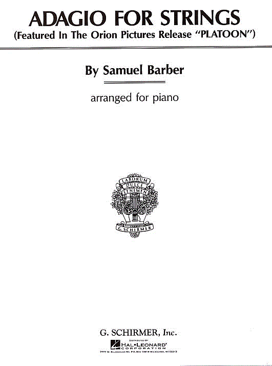 【輸入楽譜】バーバー, Samuel: 弦楽のためのアダージョ Op.11