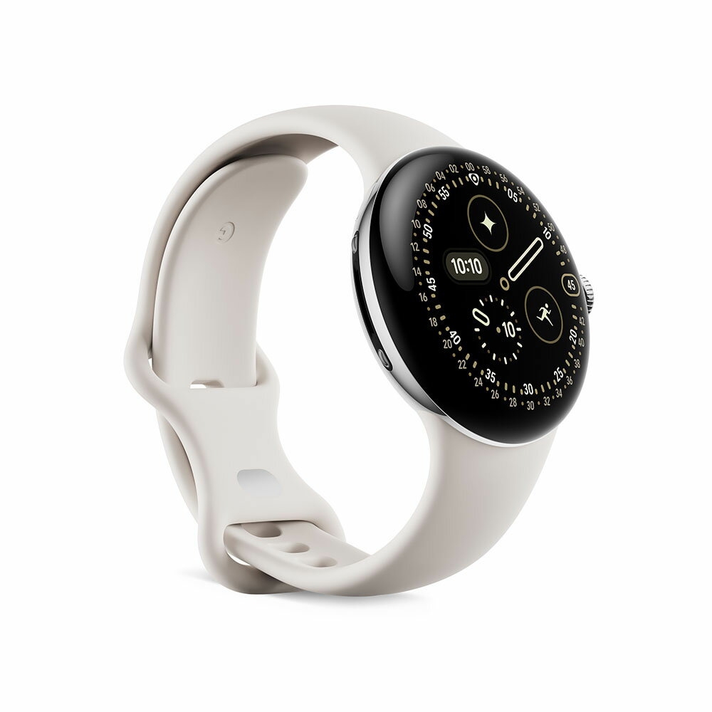 Google Pixel Watch 4(41 mm)Polished Silver アルミケース/Porcelain アクティブ バンド Wi-Fi 2