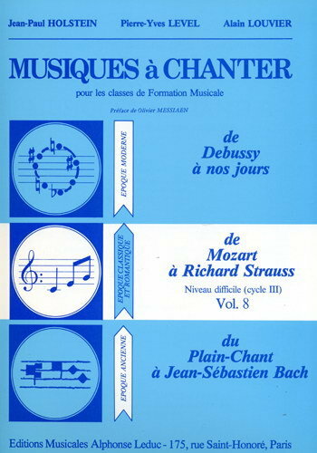 【輸入楽譜】オルステン, Jean-Paul: Musiques a Chanter, サイクル 3 上級編 - 第2巻(モーツァルトからシュトラウス)