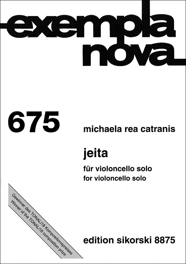 【輸入楽譜】カトラニス, Michaela Rea: 独奏チェロのための「Jeita」