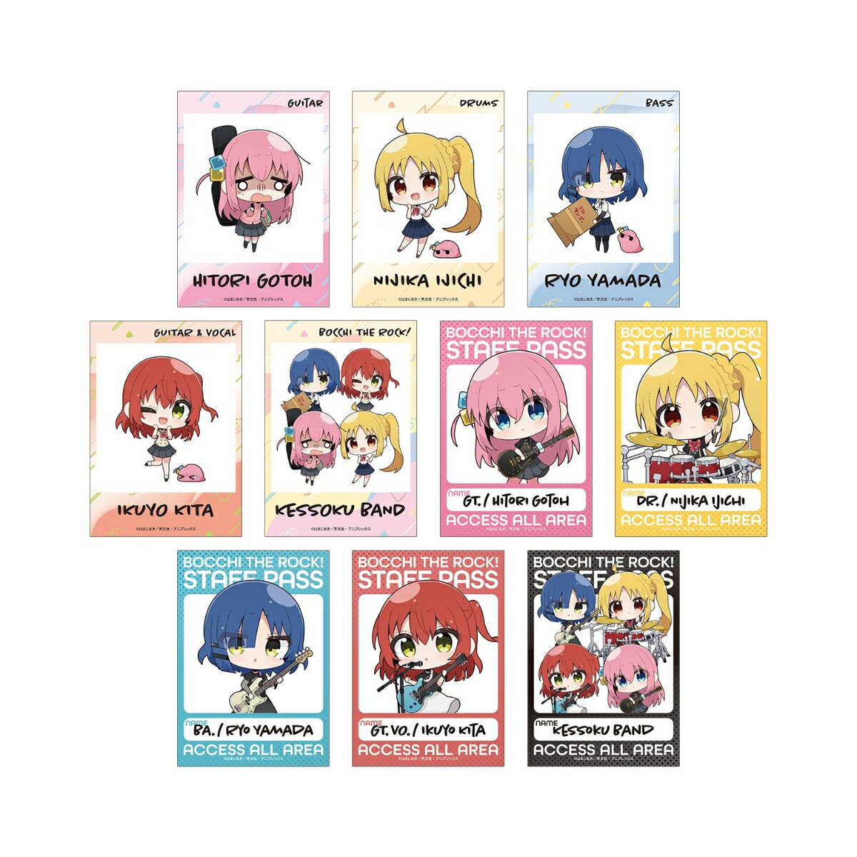 アニメ「ぼっち・ざ・ろっく！」むーらんさんイラスト 制服ver.&ライブ衣装ver. トレーディングブロマイド(BOX＝10個)