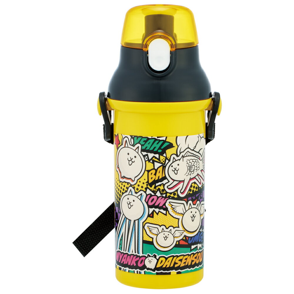 にゃんこ大戦争 2026　水筒 子供 キャラクター お子様向けプラ直飲みボトル 480ml