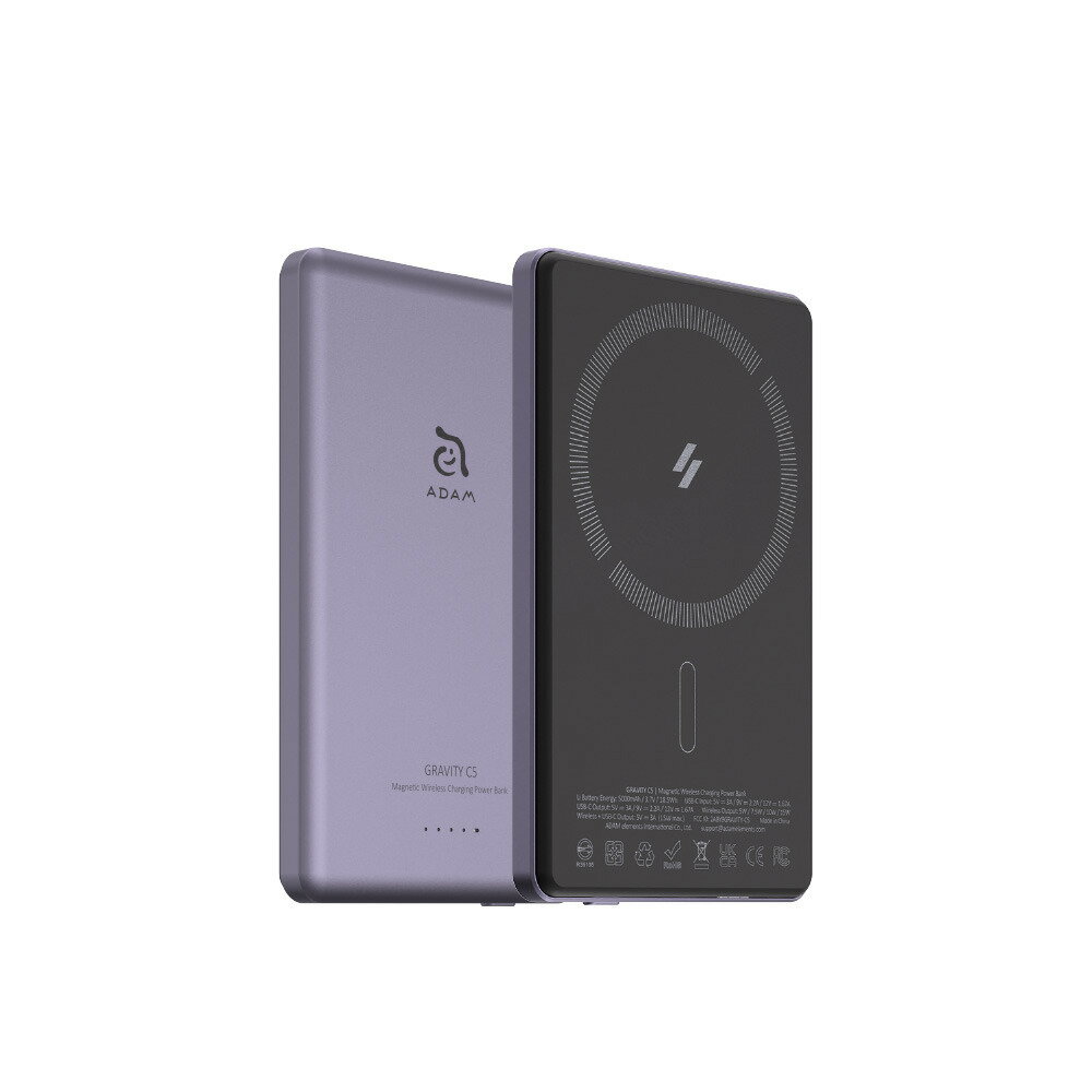 GRAVITY C5 Purple マグネット式ワイヤレス充電モバイルバッテリー