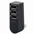 ノートPC用 直挿しバスパワー3P USB2.0ハブ(ブラック)