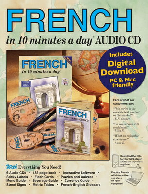 French in 10 Minutes a Day Book + Audio: Language Course for Beginning and Advanced Study. Includes