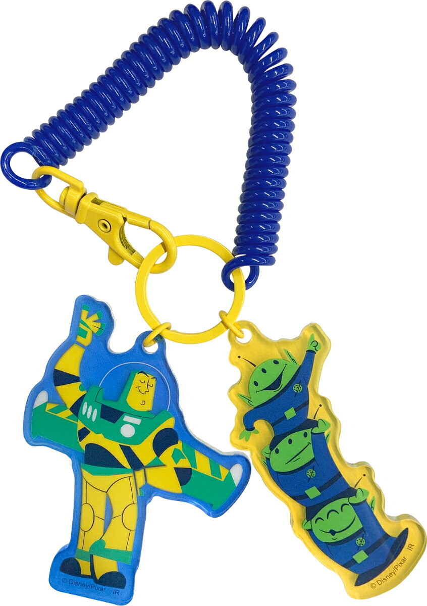 トイ・ストーリー／コイル付き2連キーホルダー（バズ＆エイリアン）