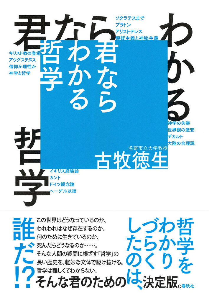 この世界はどうなっているのか、われわれはなぜ存在するのか、何のために生きているのか、死んだらどうなるのか…。そんな人間の疑問に根ざす「哲学」の長い歴史を、軽妙な文体で駆け抜ける。哲学は難しくてわからない、そんな君のための決定版。