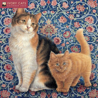 Ivory Cats by Lesley Anne Ivory Wall Calendar 2024 (Art Calendar) IVORY CATS BY LESLEY ANNE IVOR Flame Tree Studio