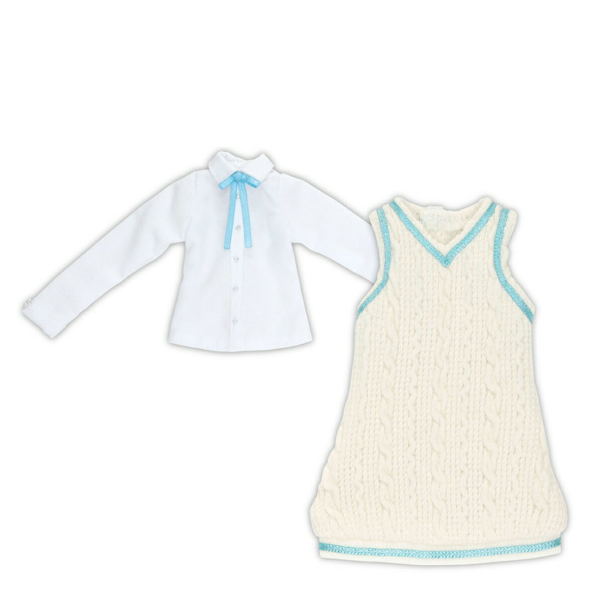 1/6スケール用ウェア PNS カレッジワンピースset ホワイト×水色 【POC589-HTB】 (ドール)