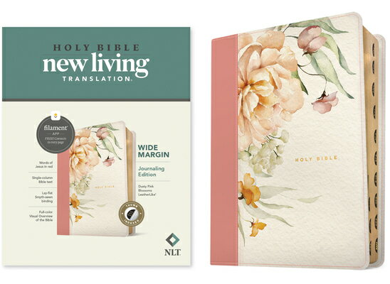 NLT Wide Margin Bible, Filament Enabled (Leatherlike, Dusty Pink Blossoms, Indexed) NLT WD MRGN BIBLE FILAMENT-ENA [ New Living Translation ]