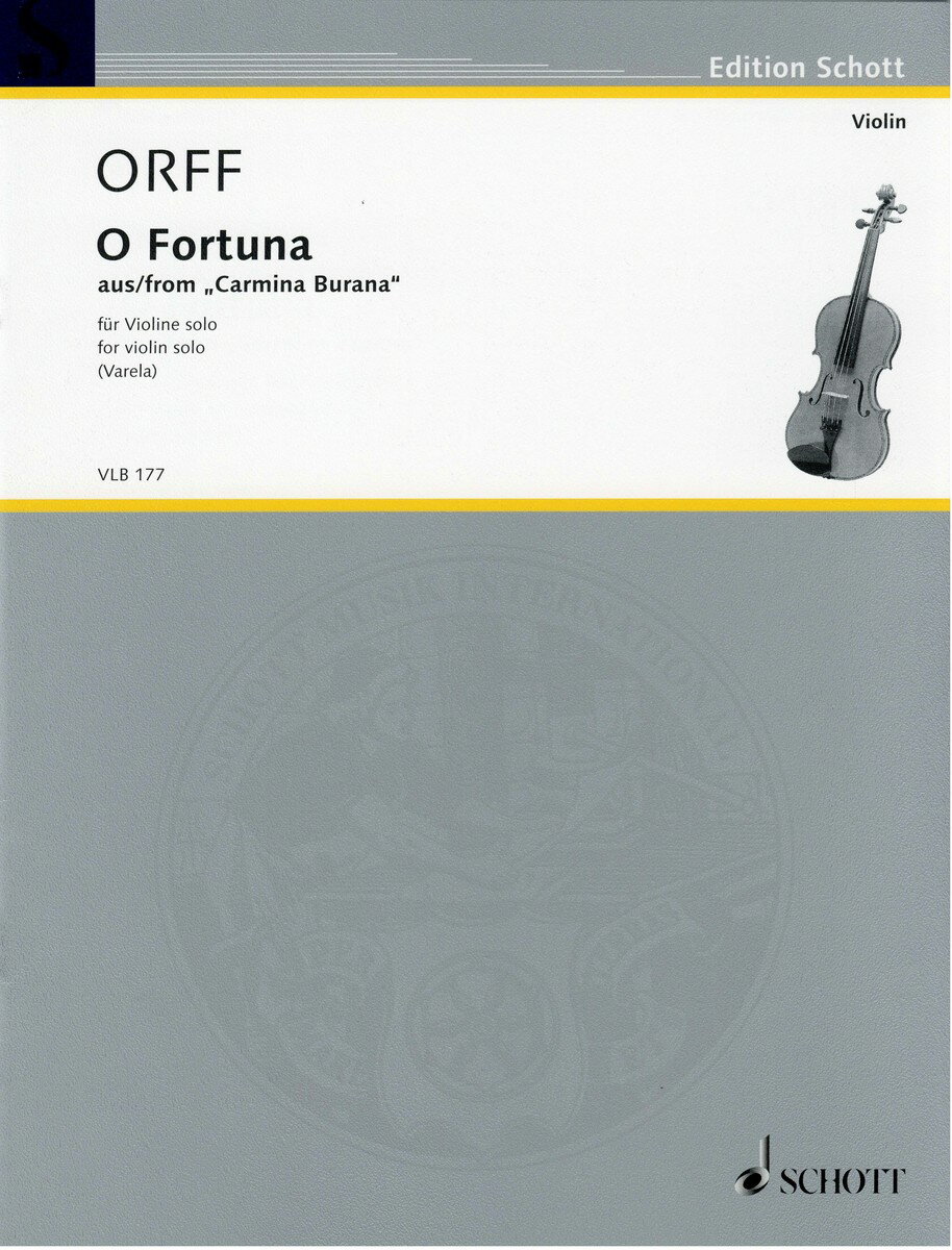 【輸入楽譜】オルフ, Carl: 「カルミナ・ブラーナ」より おお、運命の女神よ/Varela編曲