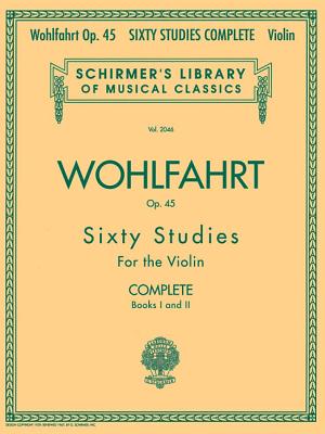 The Wohlfahrt Op. 45 Studies are a mainstay of violin study. Book 1 (50256580) and Book 2 (50256590) are bestsellers in the Schirmer Library. The entire set, Books 1 and 2 combined, is available in this new complete publication, value priced at only $7.95!