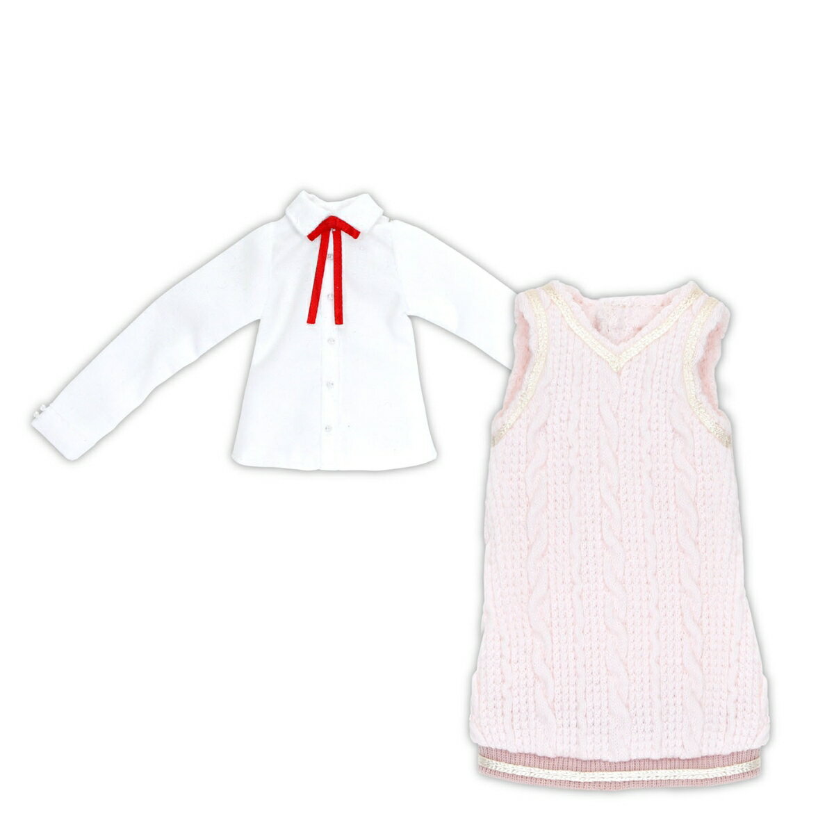 1/6スケール用ウェア PNS カレッジワンピースset ピンク×レッド 【POC589-PKR】 (ドール)