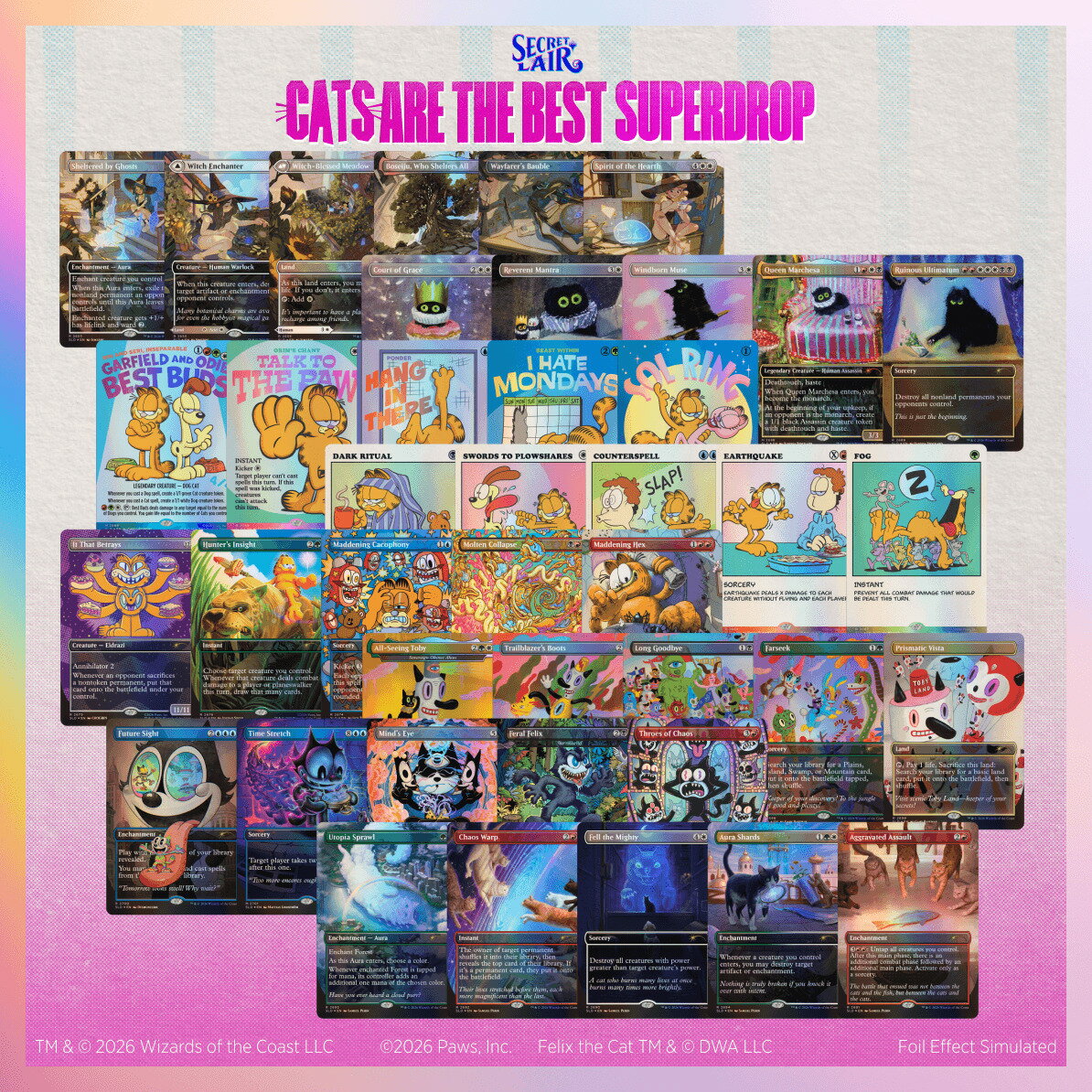 マジック：ザ・ギャザリング Secret Lair Cats are the Best Superdrop Laser Focus Foil Bundle【クレジットカード決済限定】