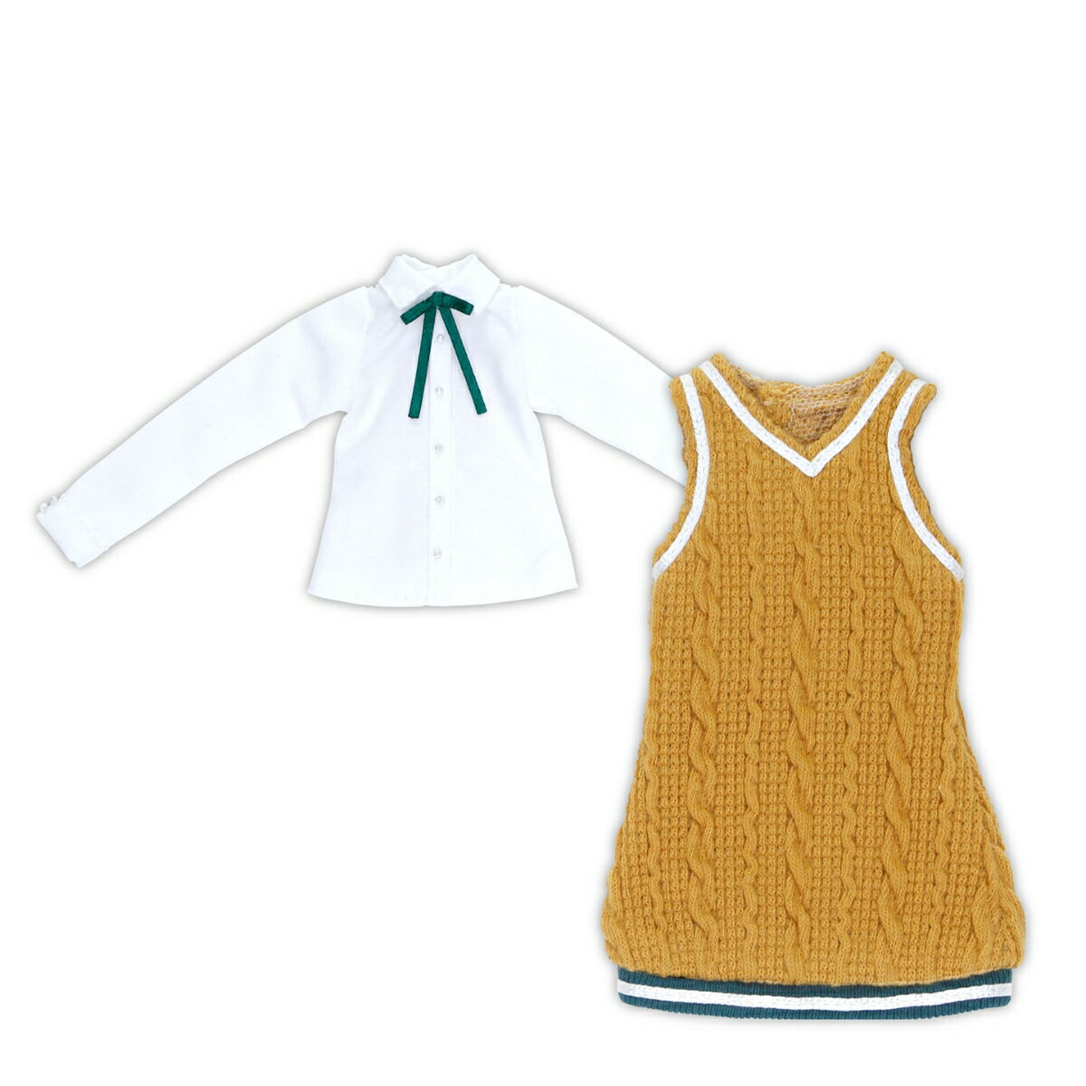 1/6スケール用ウェア PNS カレッジワンピースset イエロー×グリーン 【POC589-YLG】 (ドール)