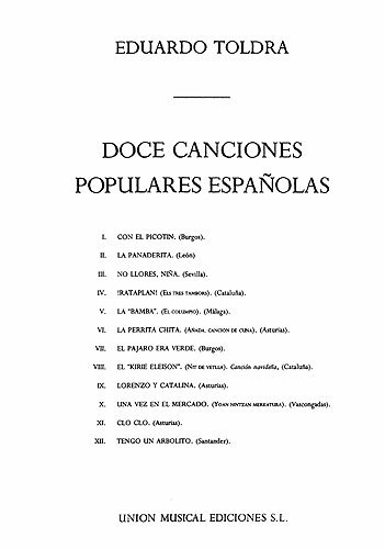 【輸入楽譜】トルドラ, Eduardo: 12のスペイン民謡