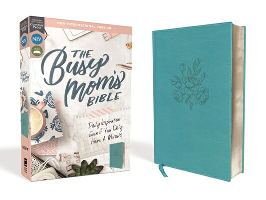 Niv, Busy Mom's Bible, Leathersoft, Teal, Red Letter Edition, Comfort Print: Daily Inspiration Even